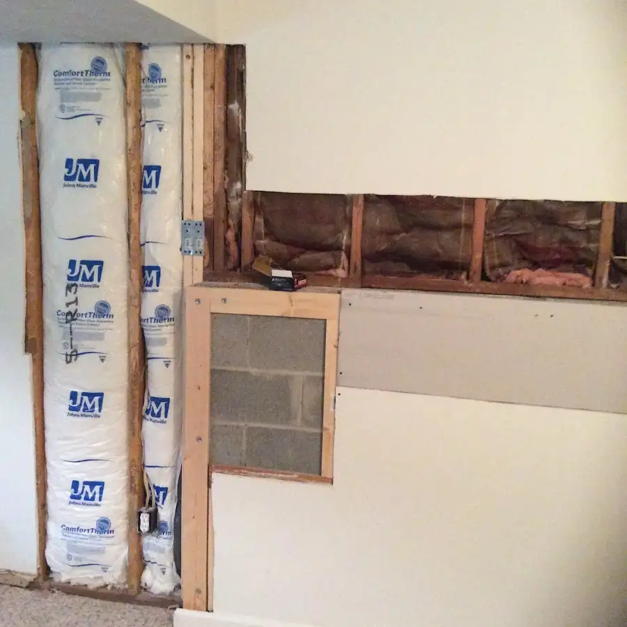 Wall insulation replacement during Basement Flood Cleanup in East Port Orchard